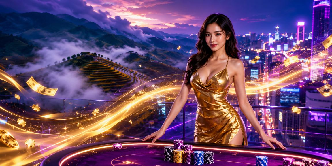 Biển hiệu neon sáng rực tại Sapa biểu trưng cho các chương trình hoàn tiền và bonus tài chính trực tuyến